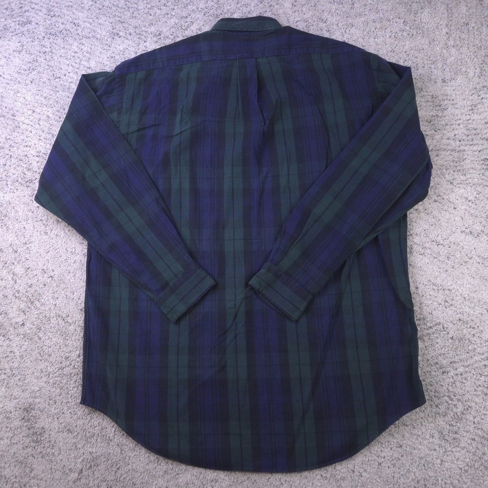Polo Ralph Lauren Big Shirt Men Medium Tartan Plaid Long Sleeve Button Pony Logo - Picture 3 of 9